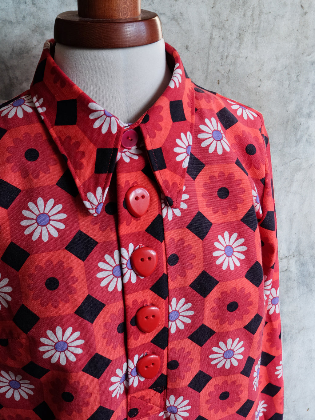 Chemise Clark - Sixties red